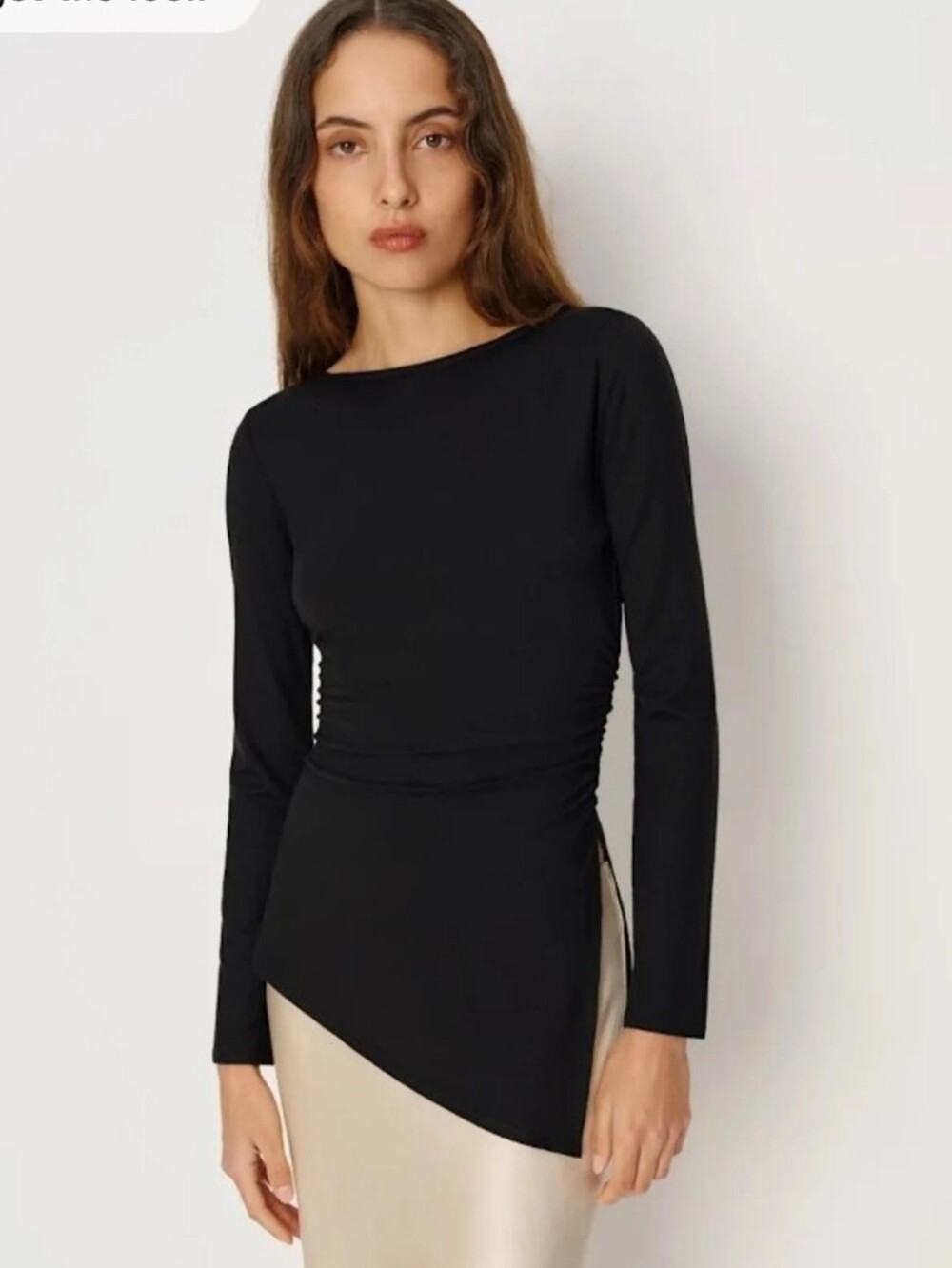 REFORMATION MARGOT KNIT ASYMMETRIC TOP IN BLACK /SZ:MEDIUM